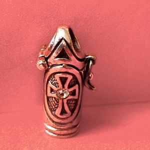sterling silver cross Crystal prayer box pendant